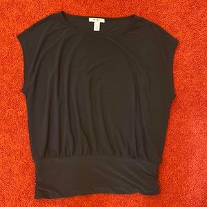 White House Black Market Fitted Waist Black Tank / Blouse Large